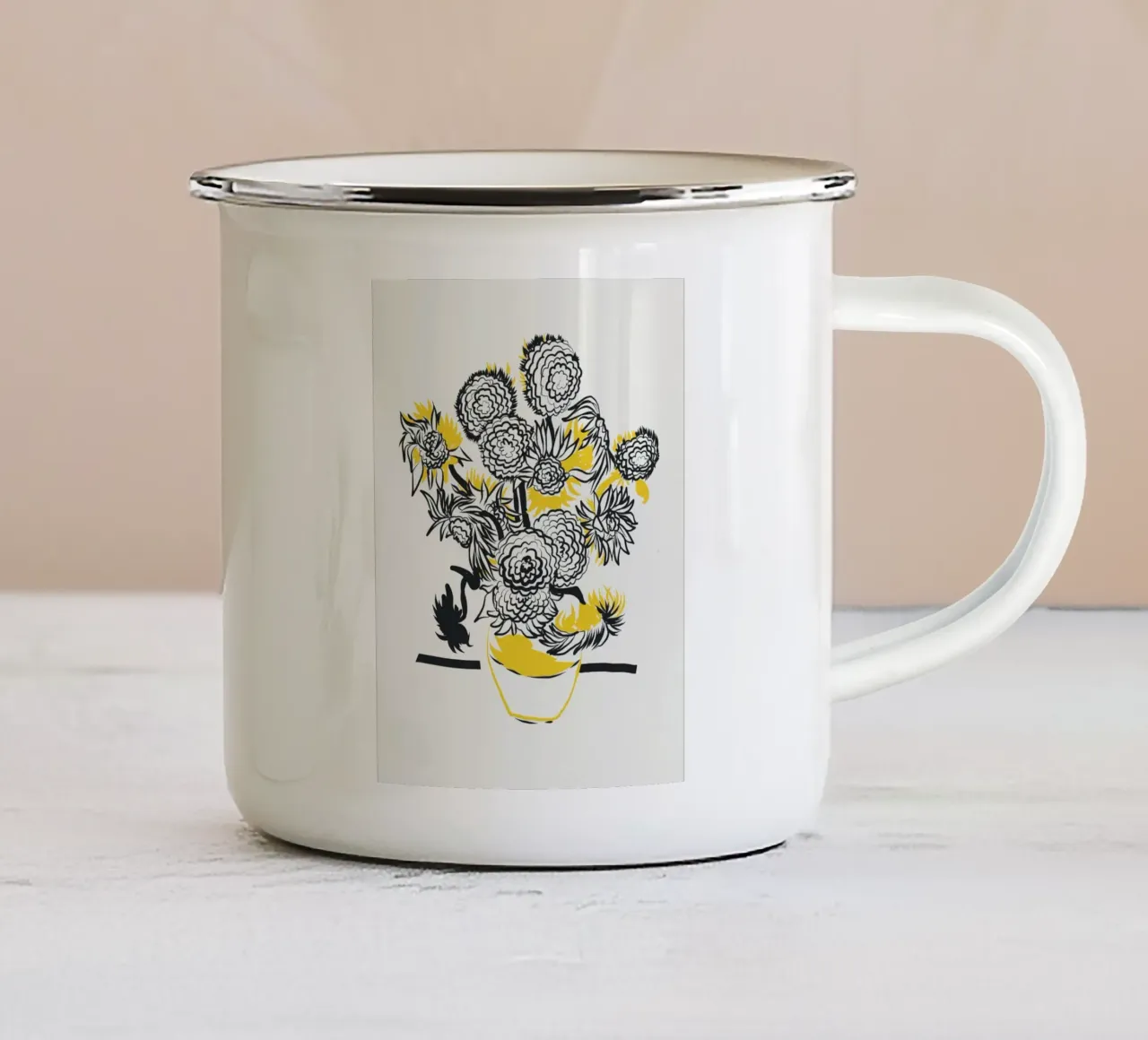 Girasole bicolore tazza in smalto da Little Dean