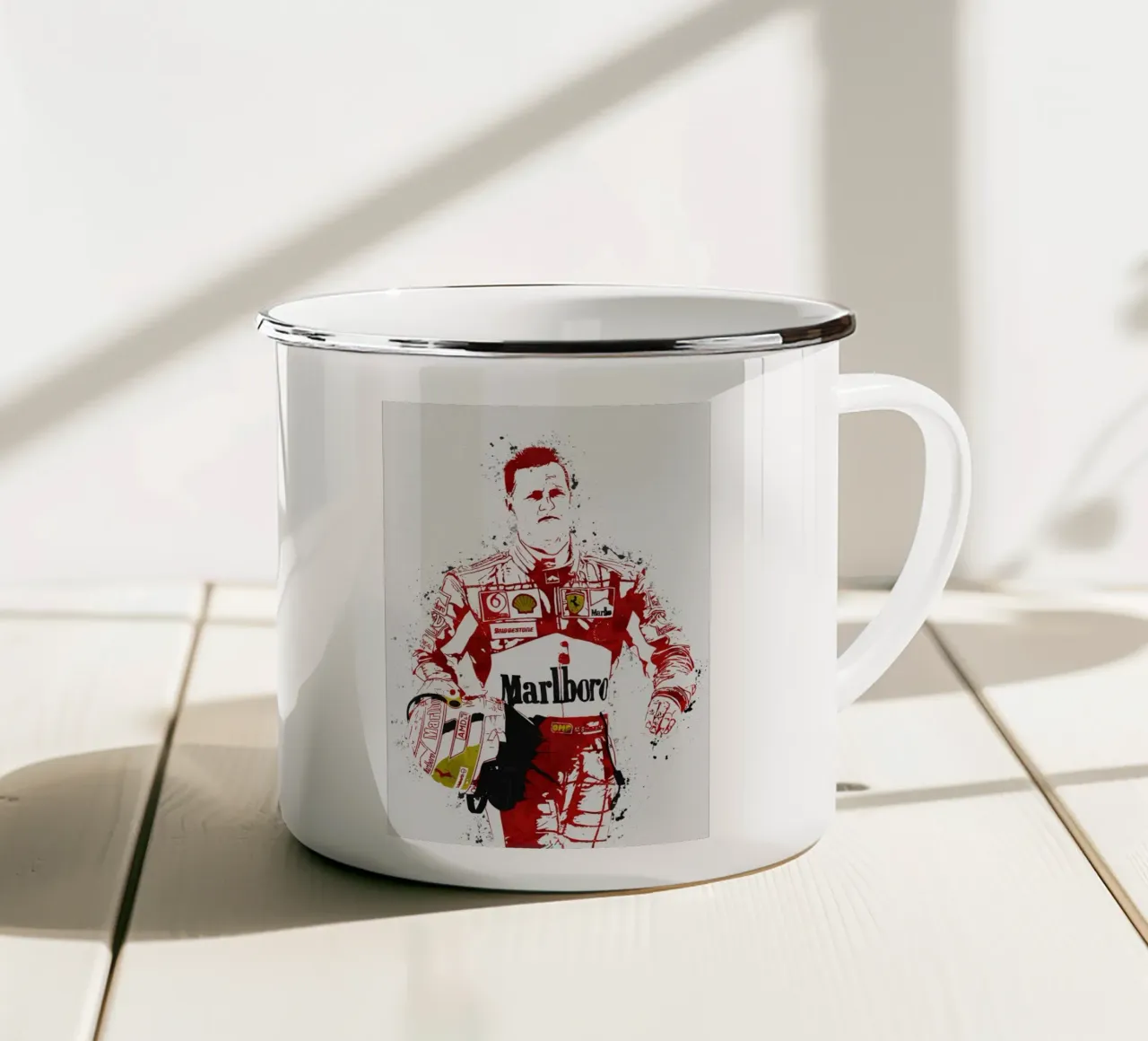 Michael Schumacher tazza in smalto da tenten