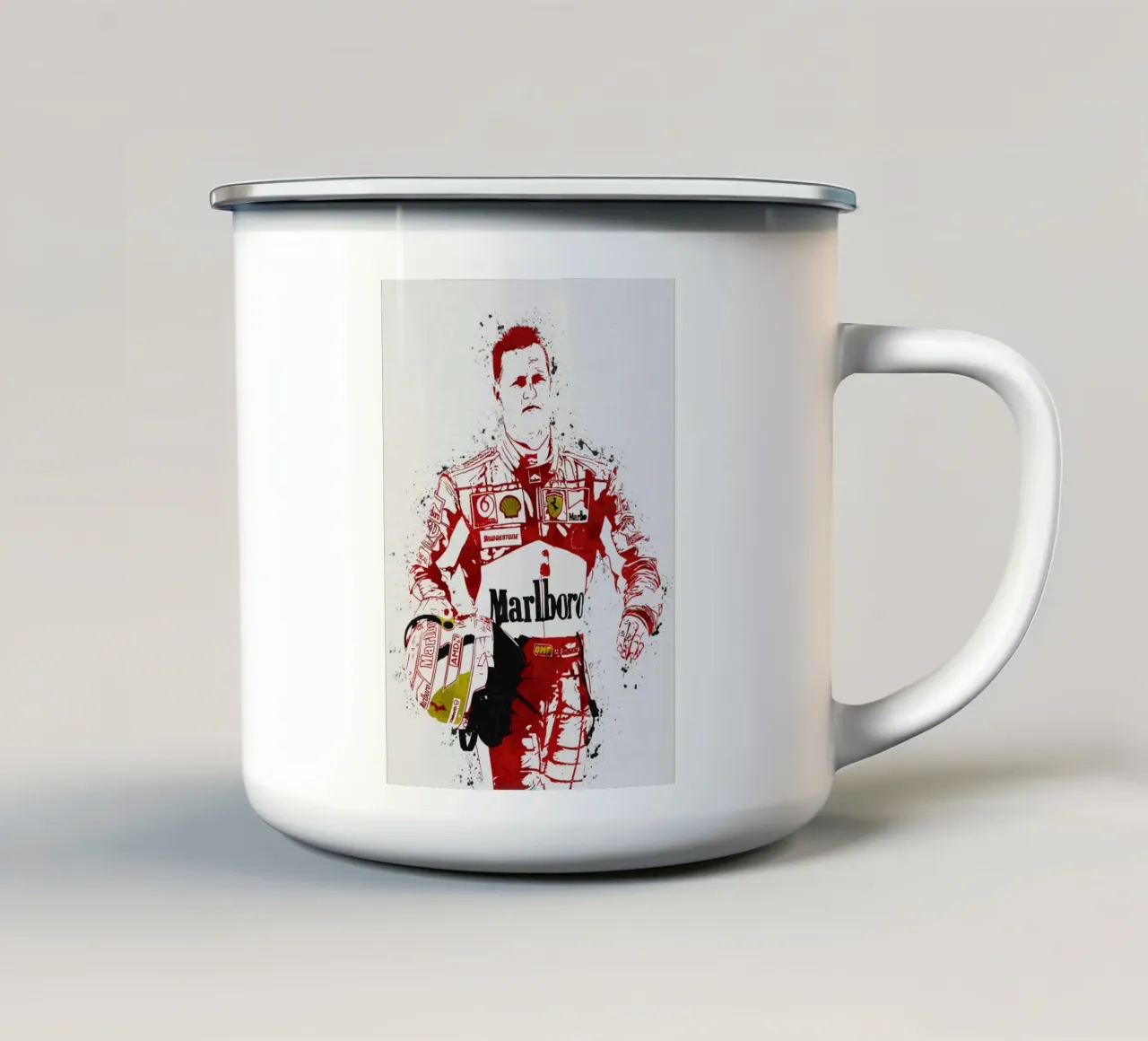 Michael Schumacher tazza in smalto da tenten