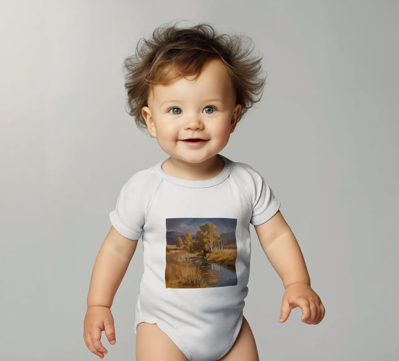 Riflessi autunnali del fiume body neonato maniche corte da Radiance Landscape