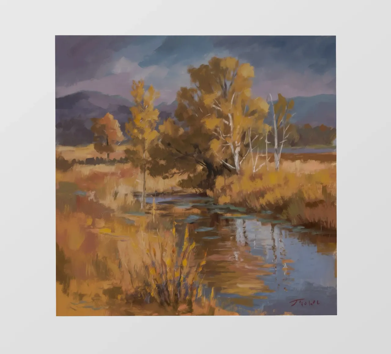 Riflessi autunnali del fiume telo in pvc da Radiance Landscape