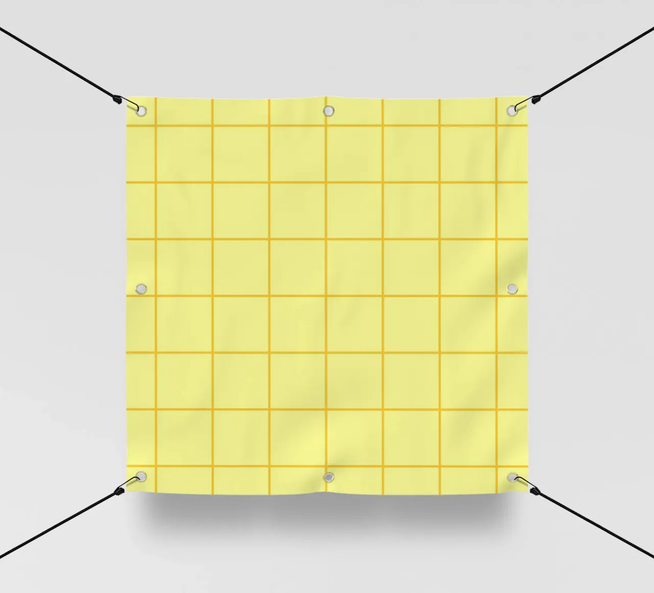 Quadri a righe - giallo limone telo in pvc da Wackapacka