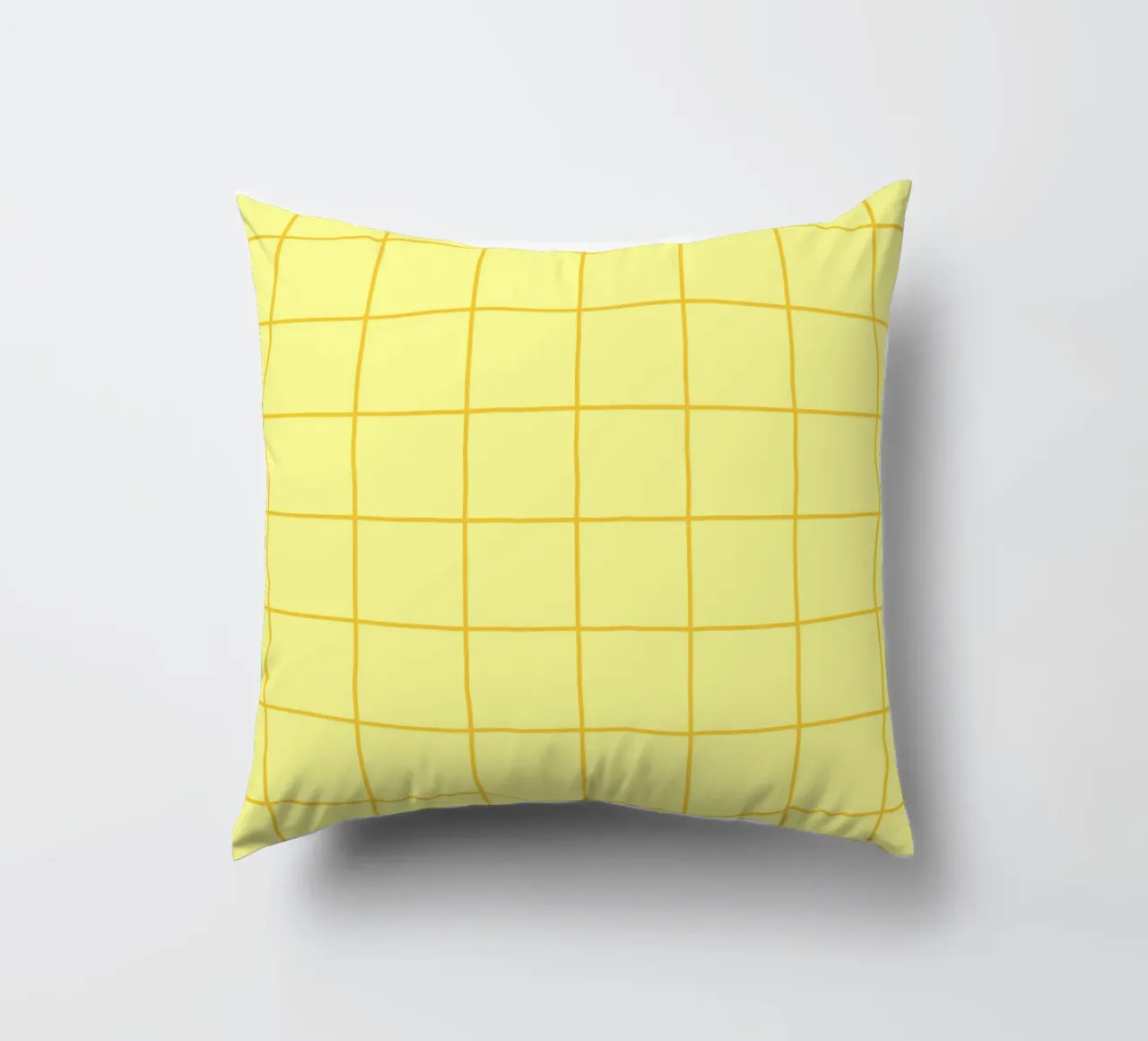 Quadri a righe - giallo limone cuscino da Wackapacka