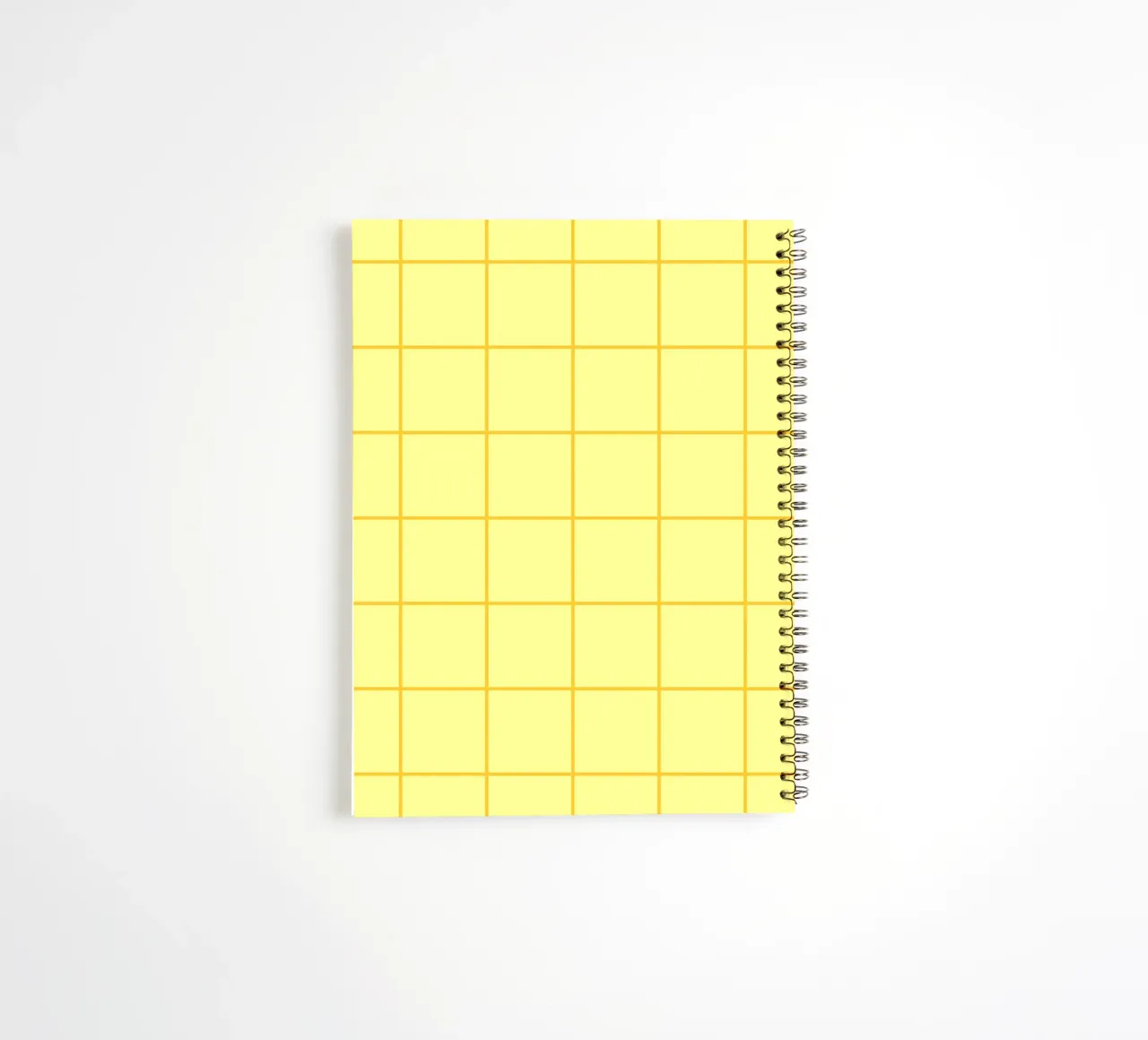 Carrés rayés - jaune citron carnet à spirale de Wackapacka