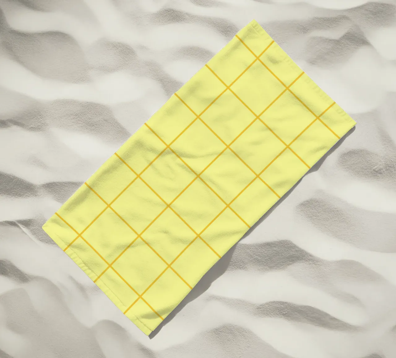 Quadri a righe - giallo limone telo mare da Wackapacka