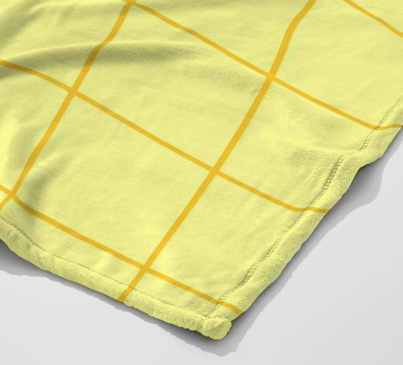 Quadri a righe - giallo limone coperta in pile da Wackapacka