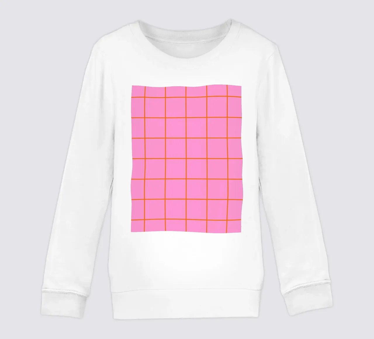Quadrati a righe - rosa e arancione felpa bambino da Wackapacka