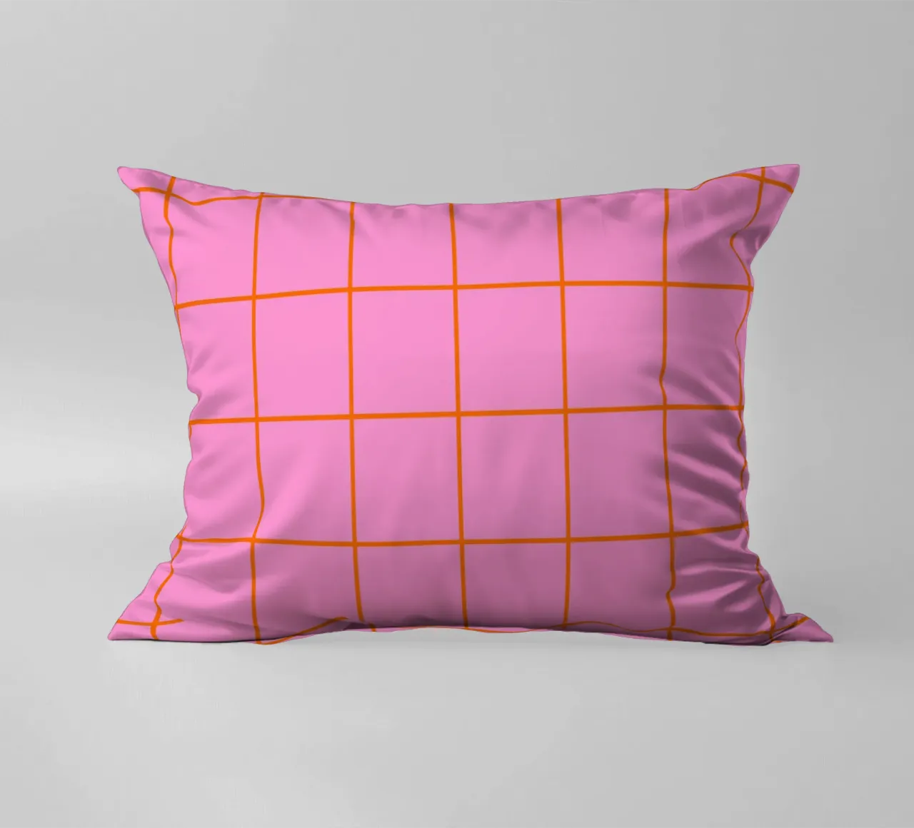 Quadrati a righe - rosa e arancione cuscino da Wackapacka
