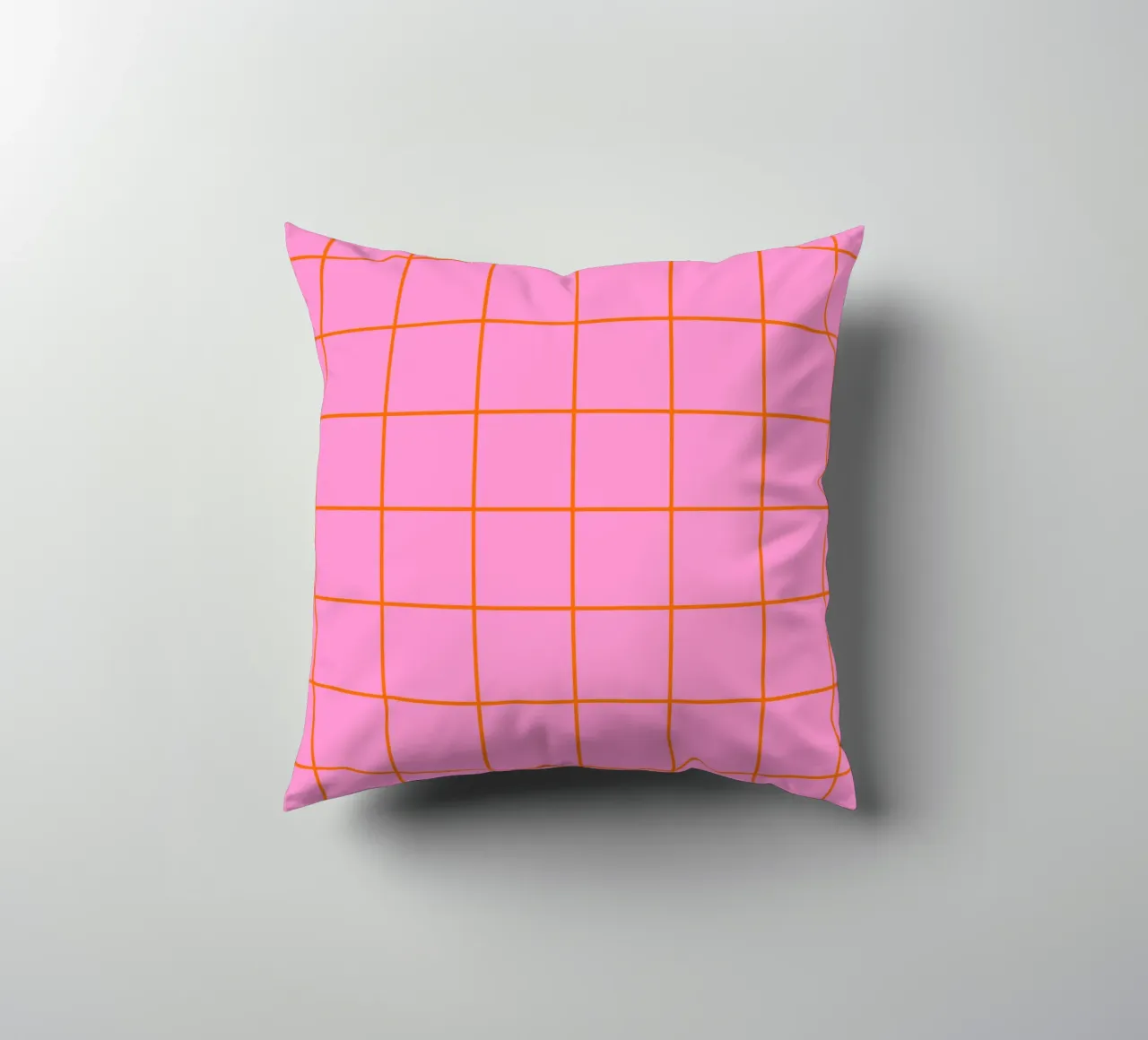 Quadrati a righe - rosa e arancione cuscino da Wackapacka
