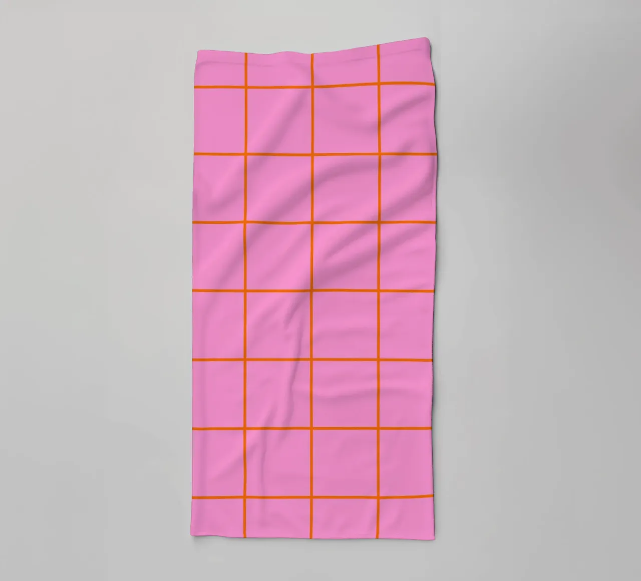 Quadrati a righe - rosa e arancione asciugamano da bagno da Wackapacka