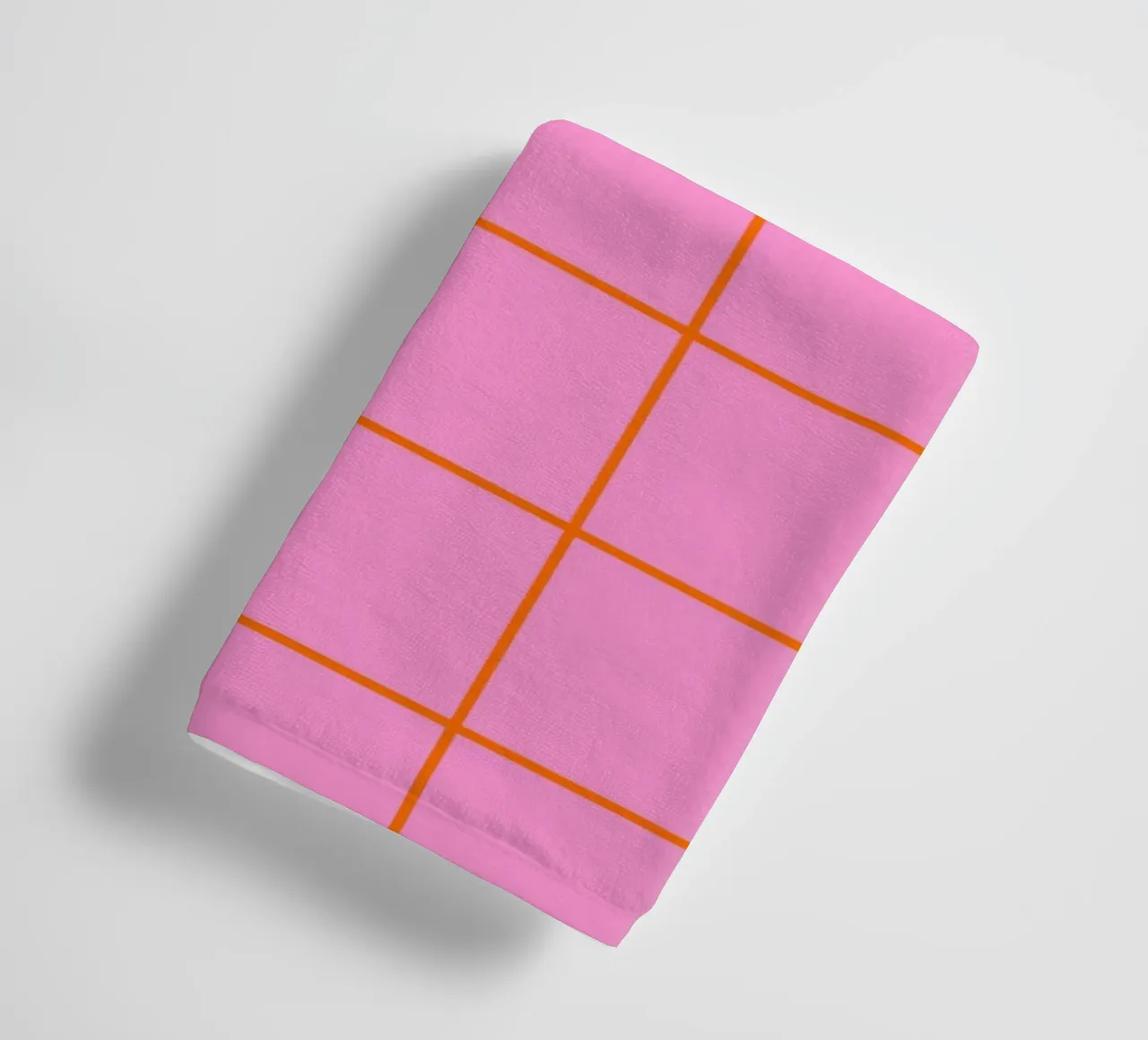 Quadrati a righe - rosa e arancione asciugamano da bagno da Wackapacka