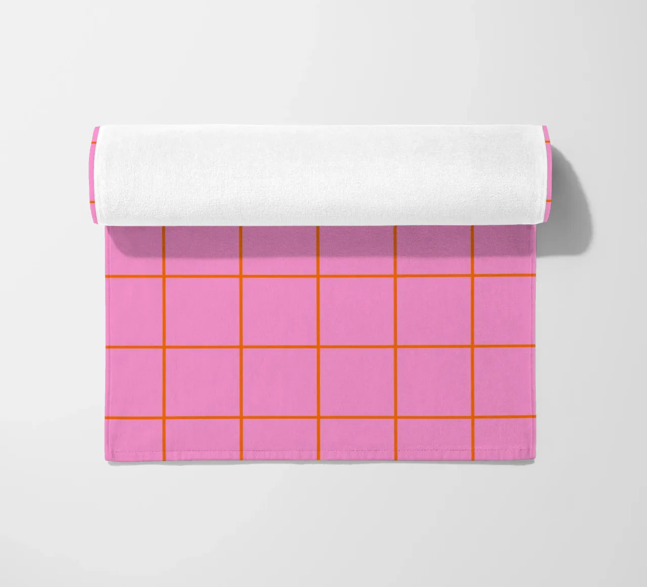 Quadrati a righe - rosa e arancione telo mare da Wackapacka