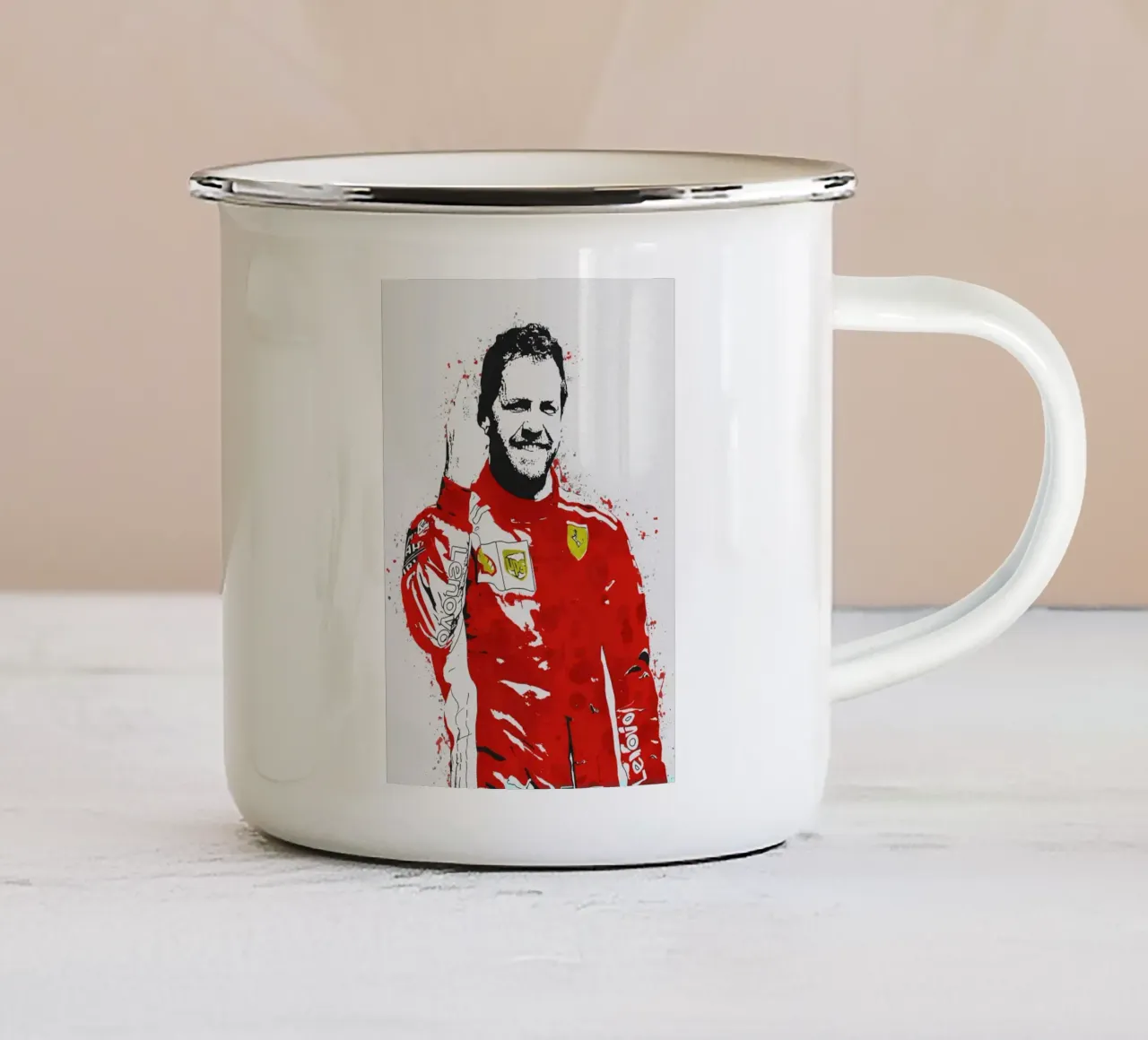 Sebastian Vettel tazza in smalto da tenten