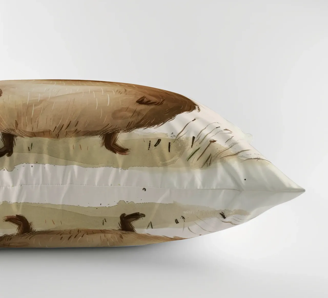Charming Capybara with Quirky, Playful Spirit decorative cushion by DesignDoodle