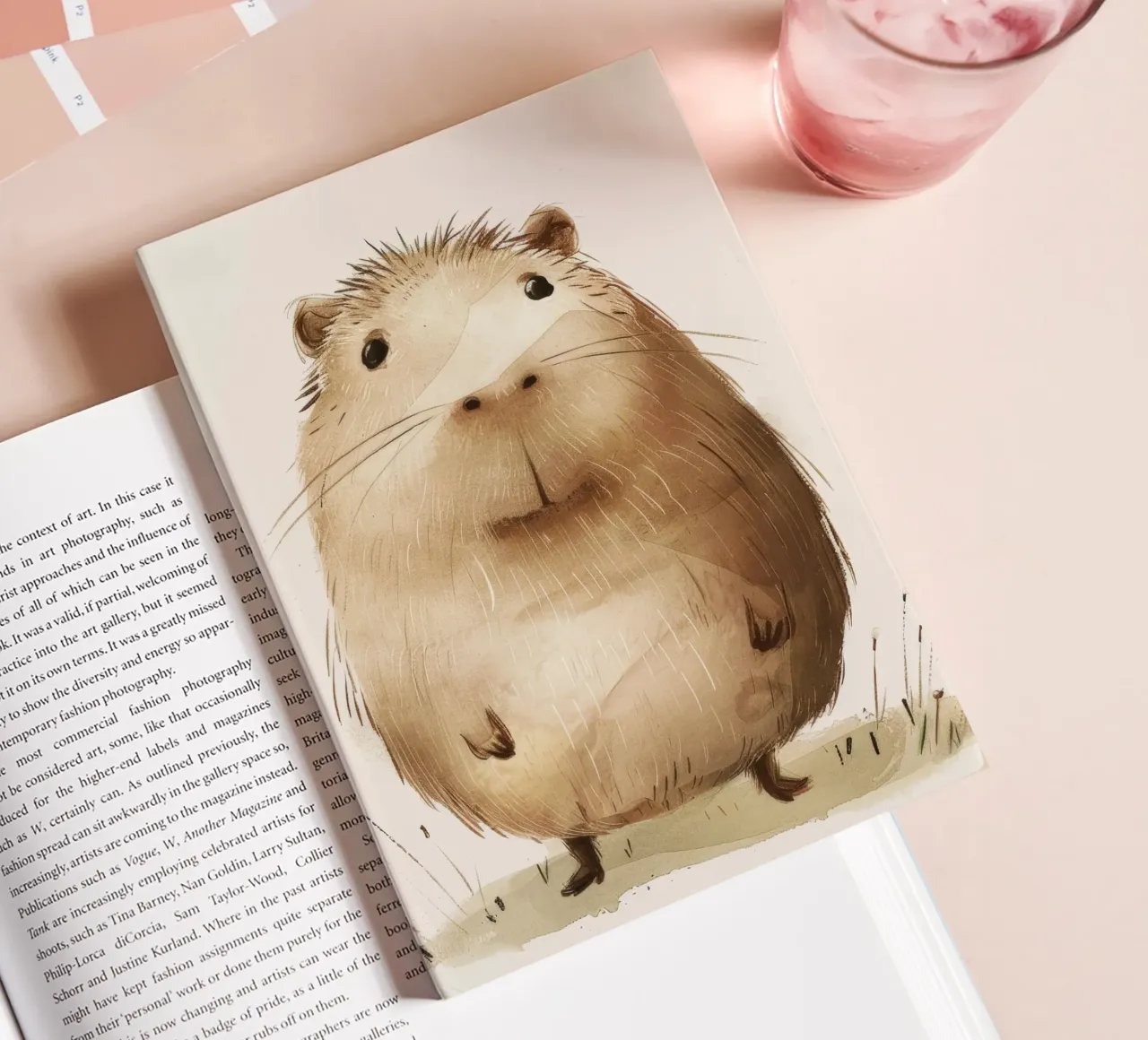 Charming Capybara with Quirky, Playful Spirit notebook by DesignDoodle