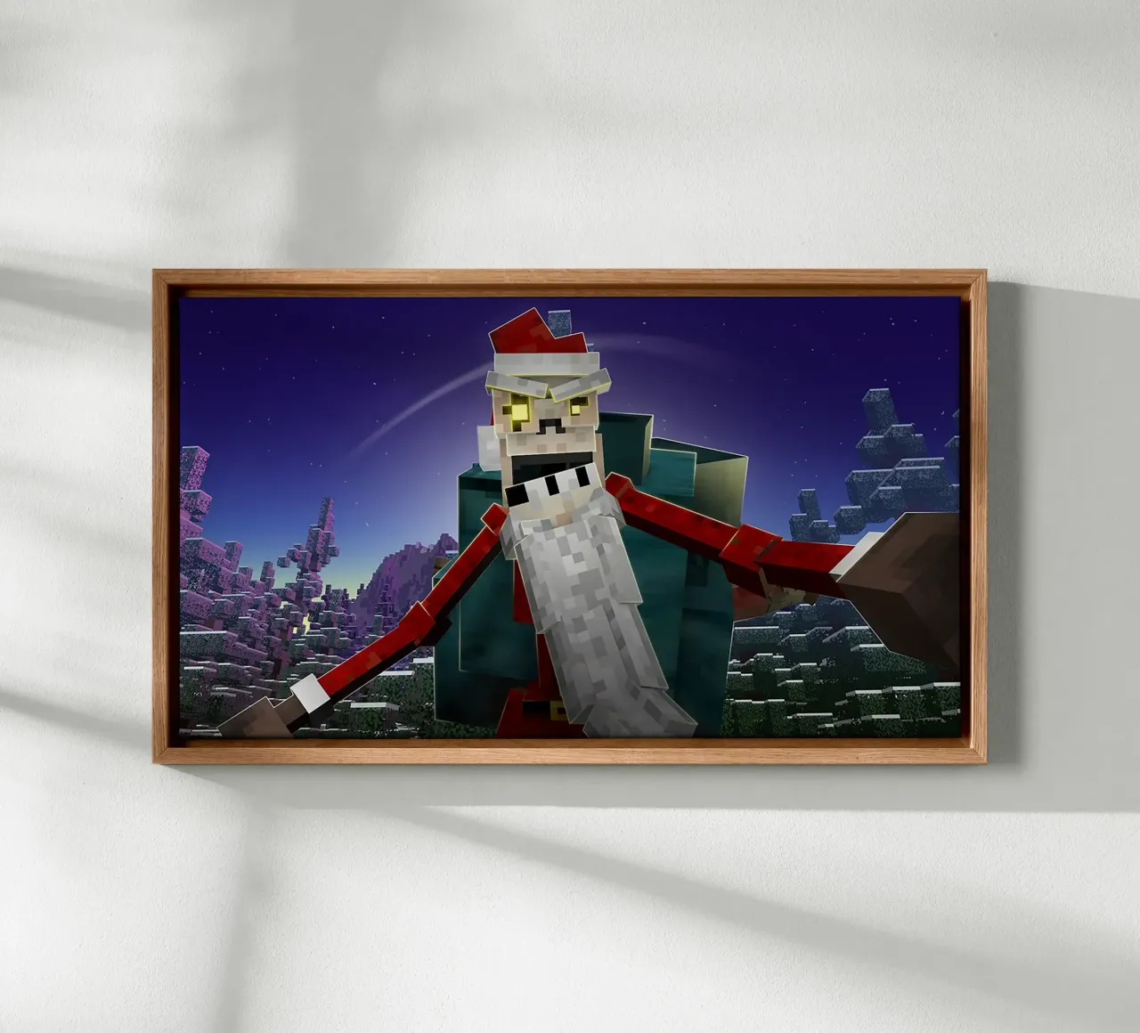 Minecraft Santa Claus canvas with Floater frame by NextPixel