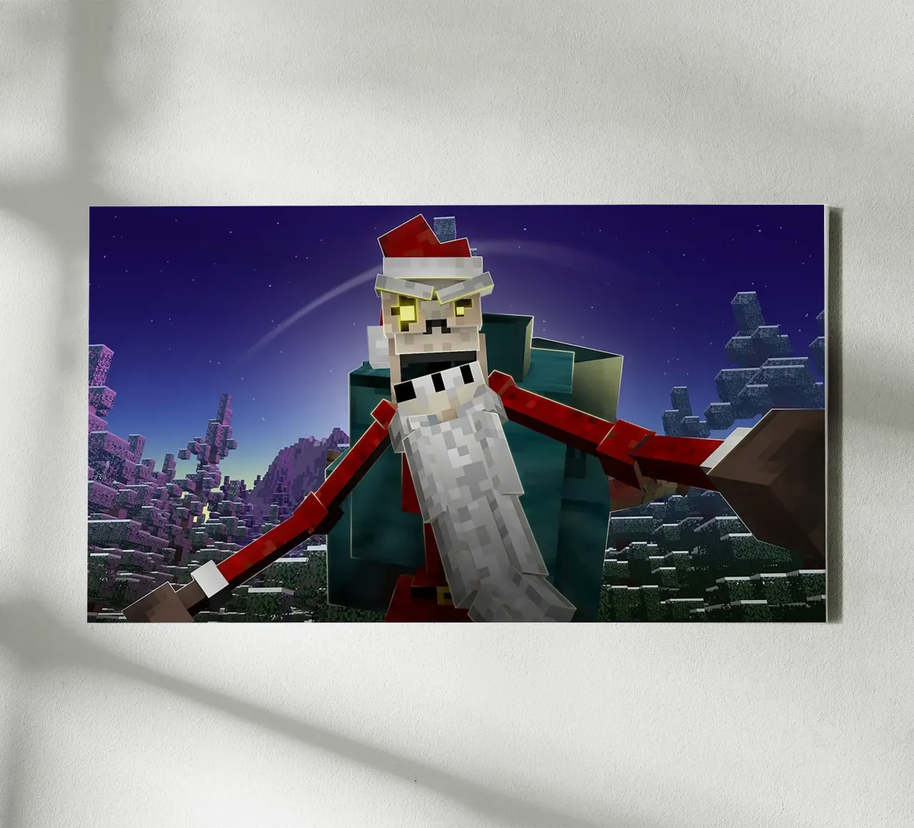 Minecraft Santa Claus canvas with Floater frame by NextPixel