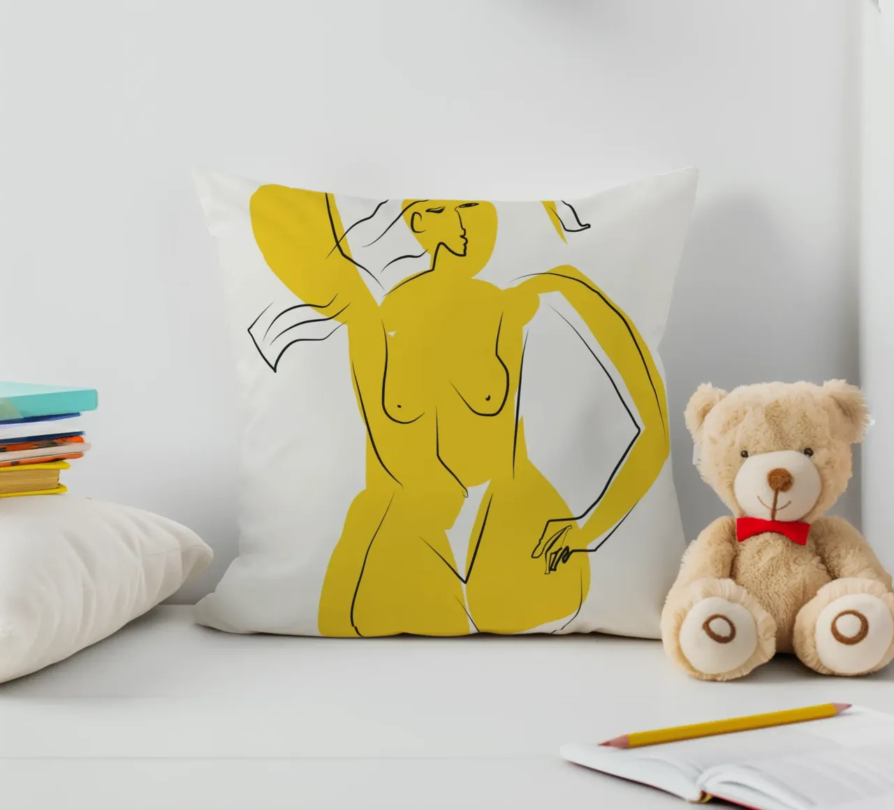Signora in giallo cuscino da Little Dean