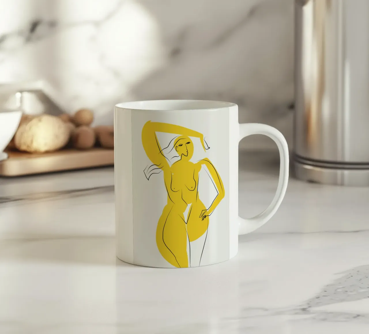 Signora in giallo tazza in ceramica da Little Dean