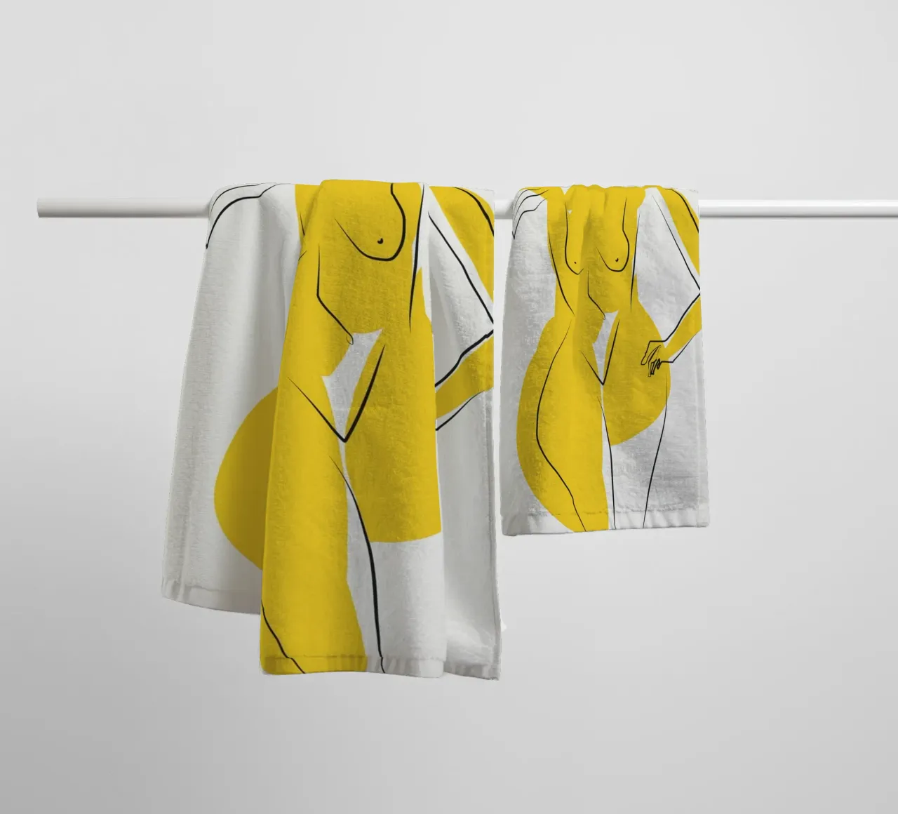 Dame en jaune serviette de bain de Little Dean