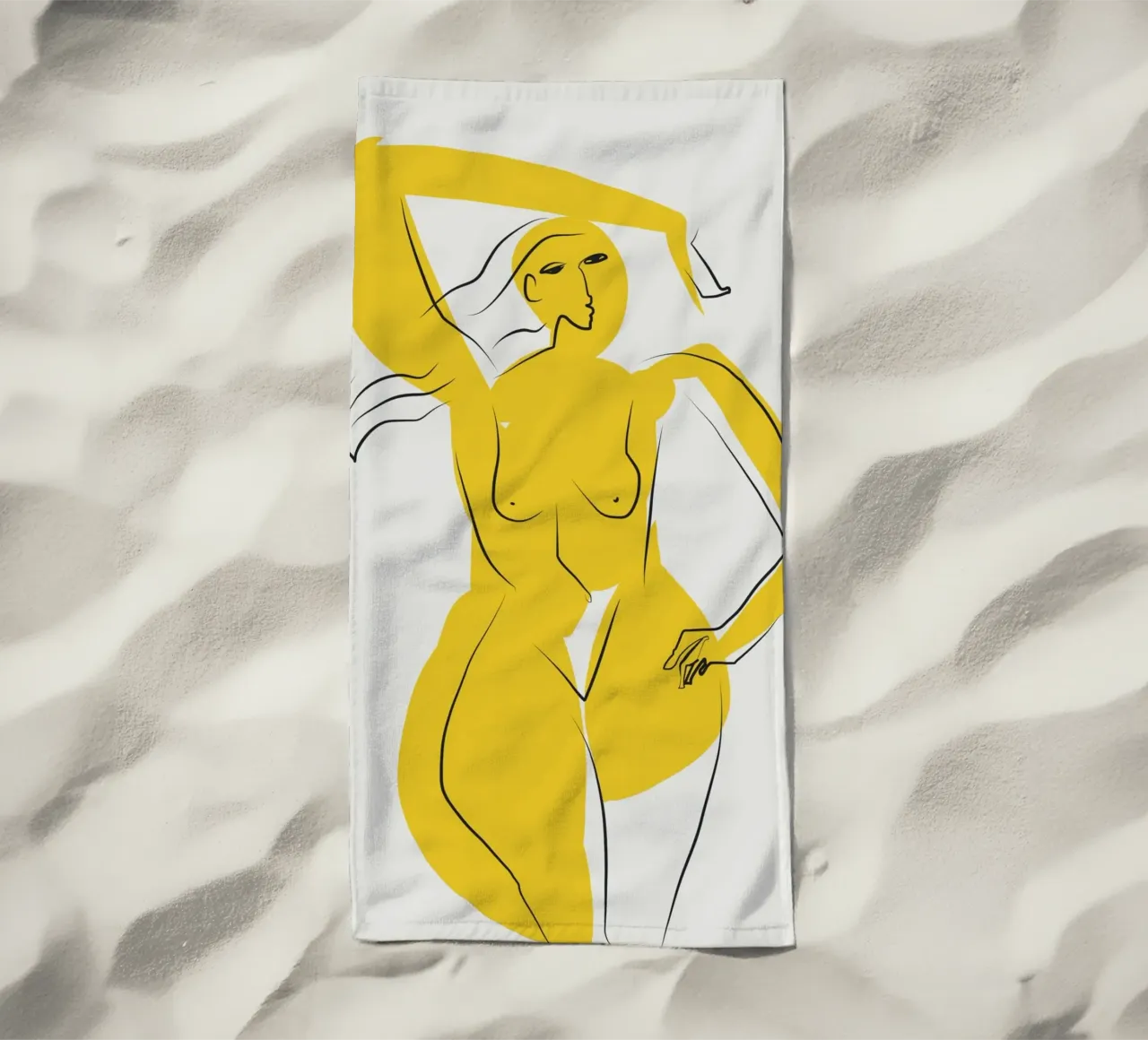 Signora in giallo telo mare da Little Dean