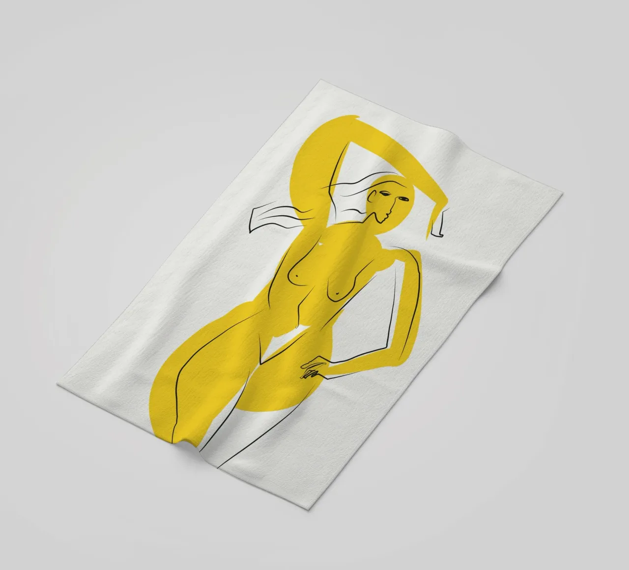 Signora in giallo telo mare da Little Dean