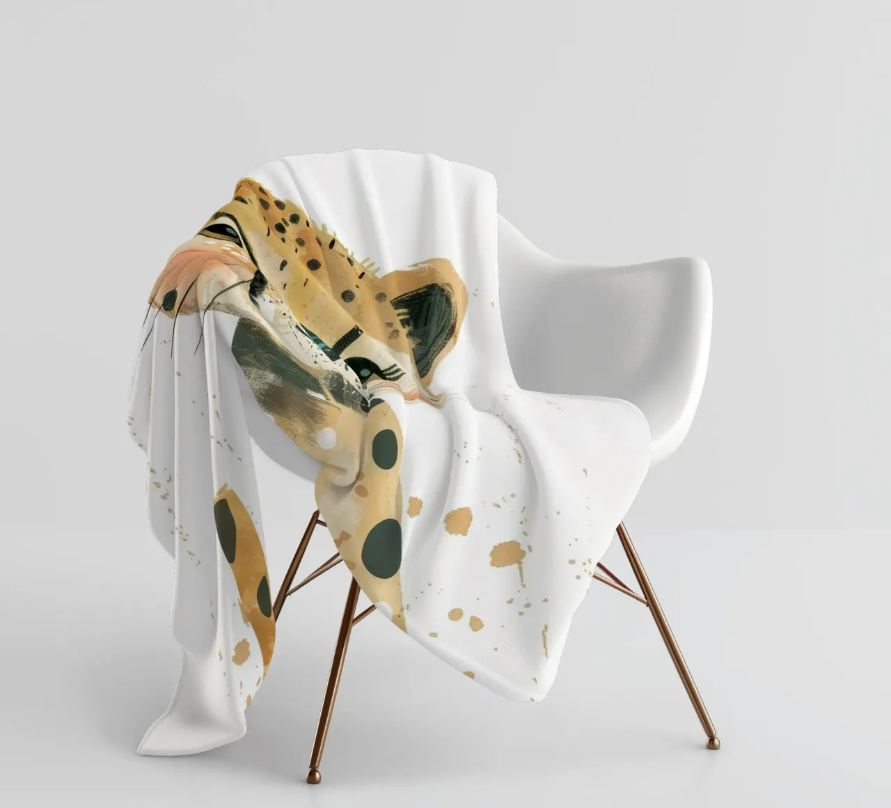 Adorabile cucciolo di ghepardo in un'arte audace ed espressiva coperta in pile da DesignDoodle