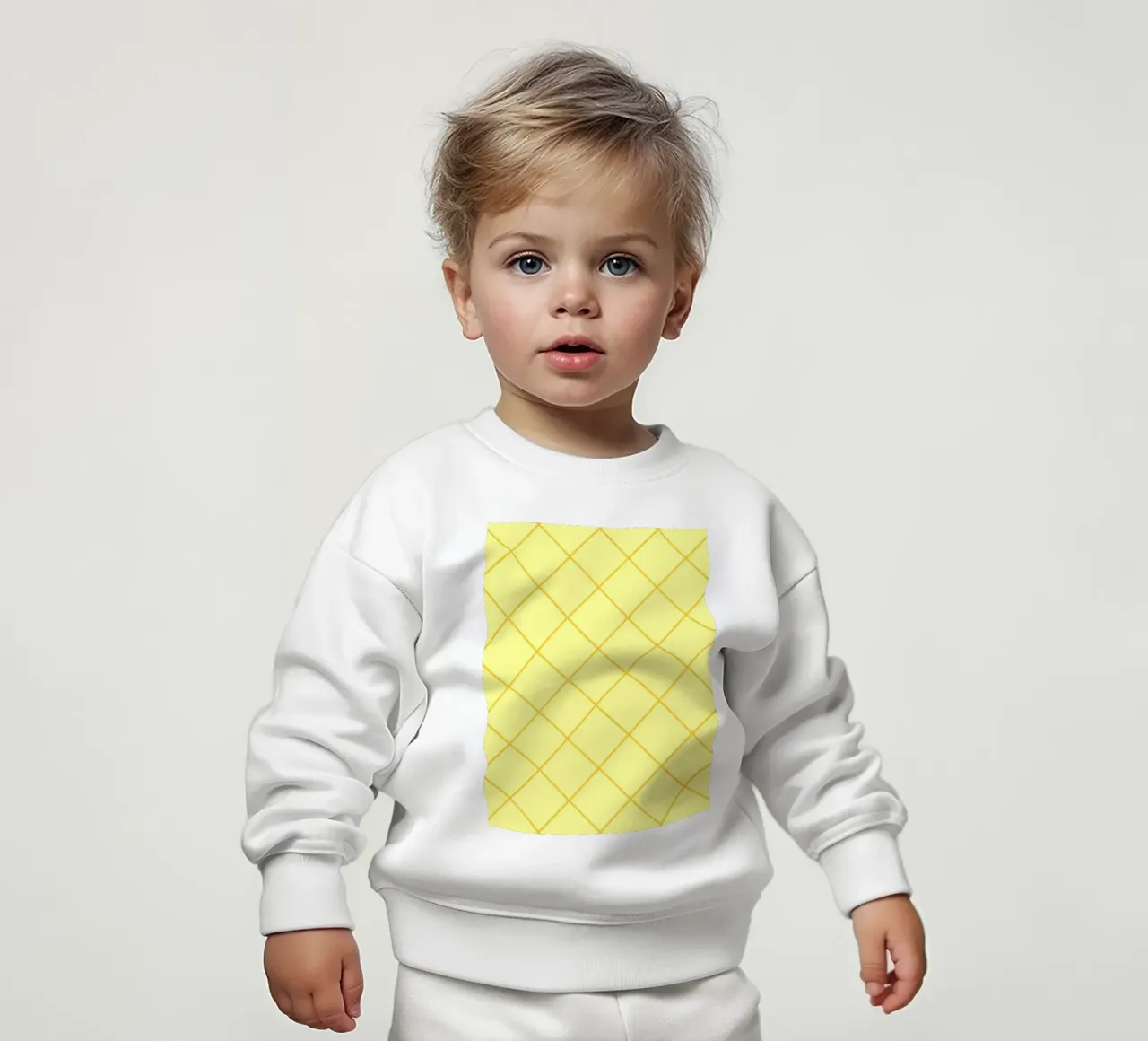 Diamanti a righe - giallo limone felpa neonato da Wackapacka