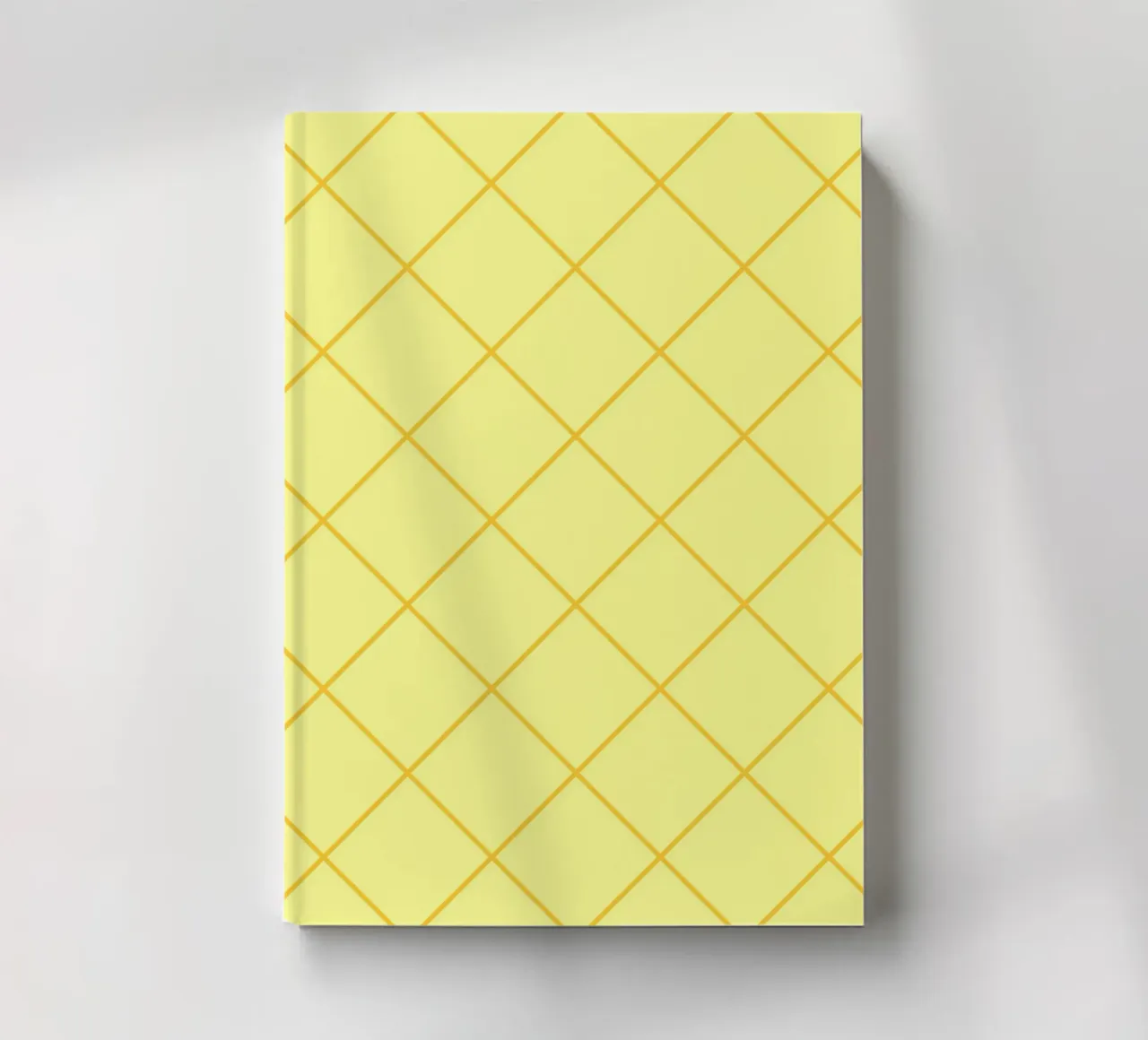 Striped diamonds - lemon yellow notebook by Wackapacka