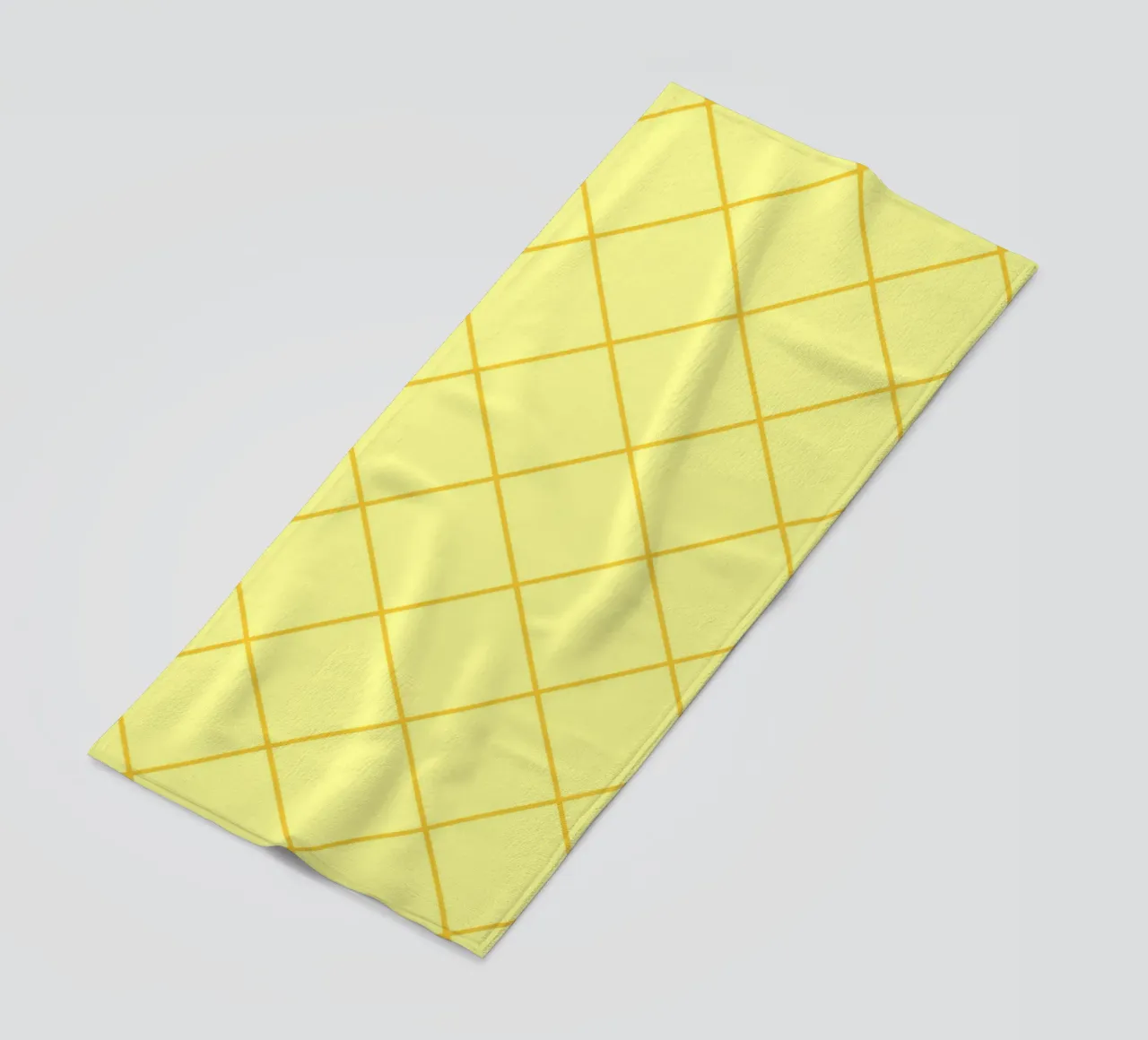 Diamanti a righe - giallo limone telo mare da Wackapacka