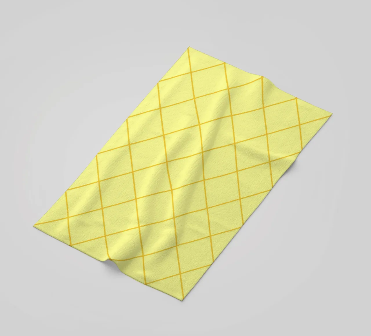Diamanti a righe - giallo limone telo mare da Wackapacka