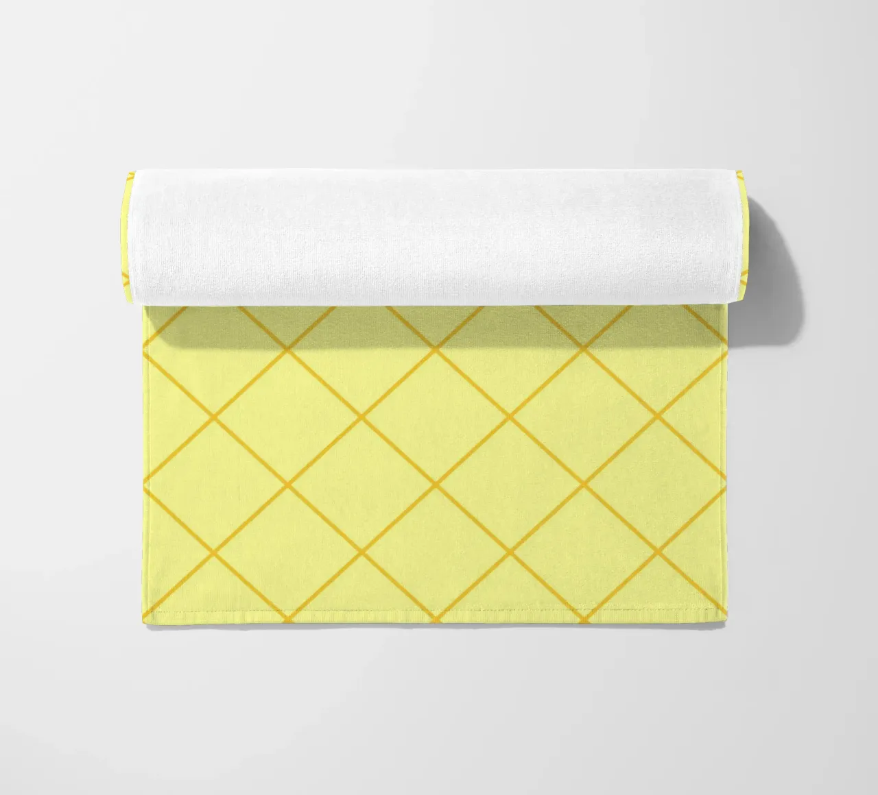 Diamanti a righe - giallo limone telo mare da Wackapacka