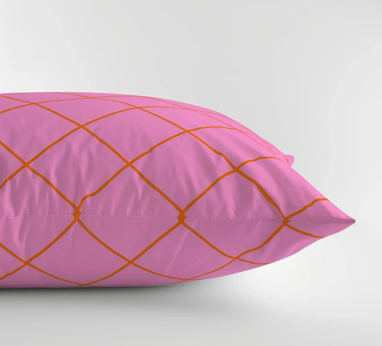 Diamanti a strisce - arancio e rosa cuscino da Wackapacka