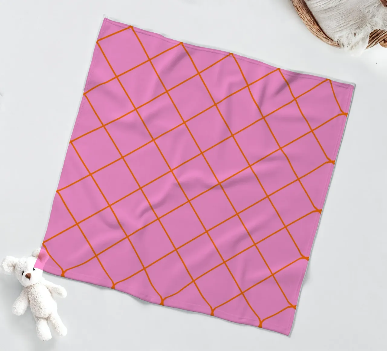 Diamanti a strisce - arancio e rosa coperta in pile da Wackapacka