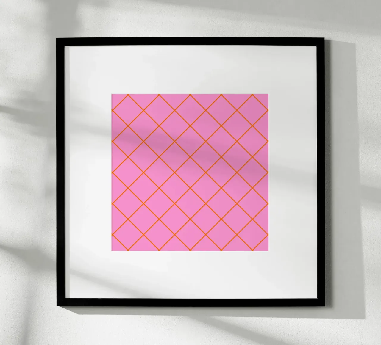Striped diamonds - orange and pink poster by Wackapacka