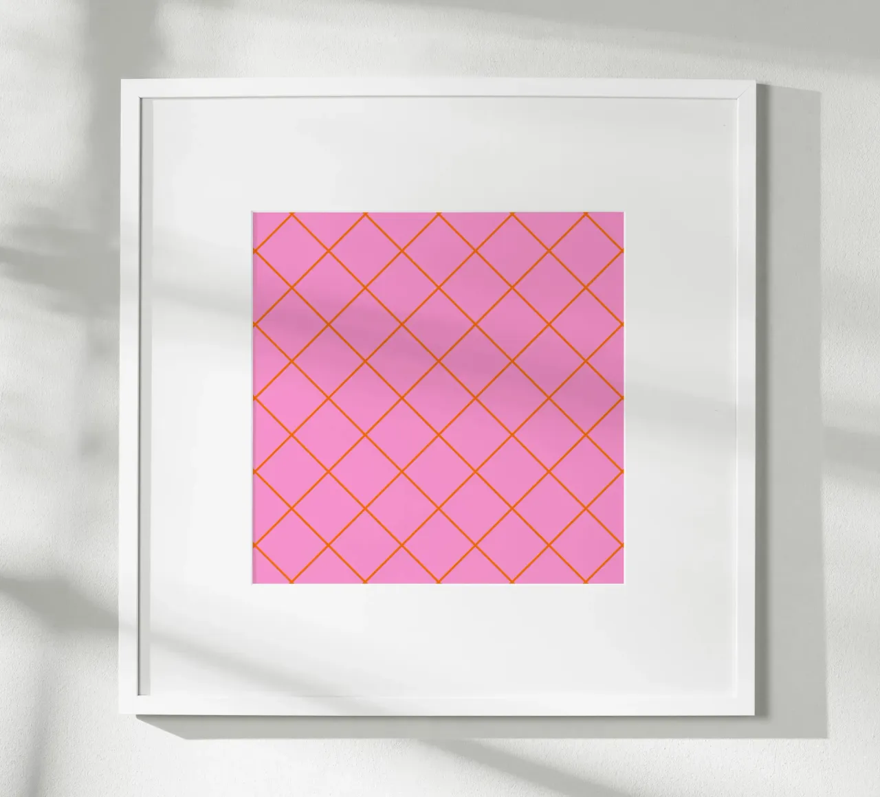 Striped diamonds - orange and pink poster by Wackapacka