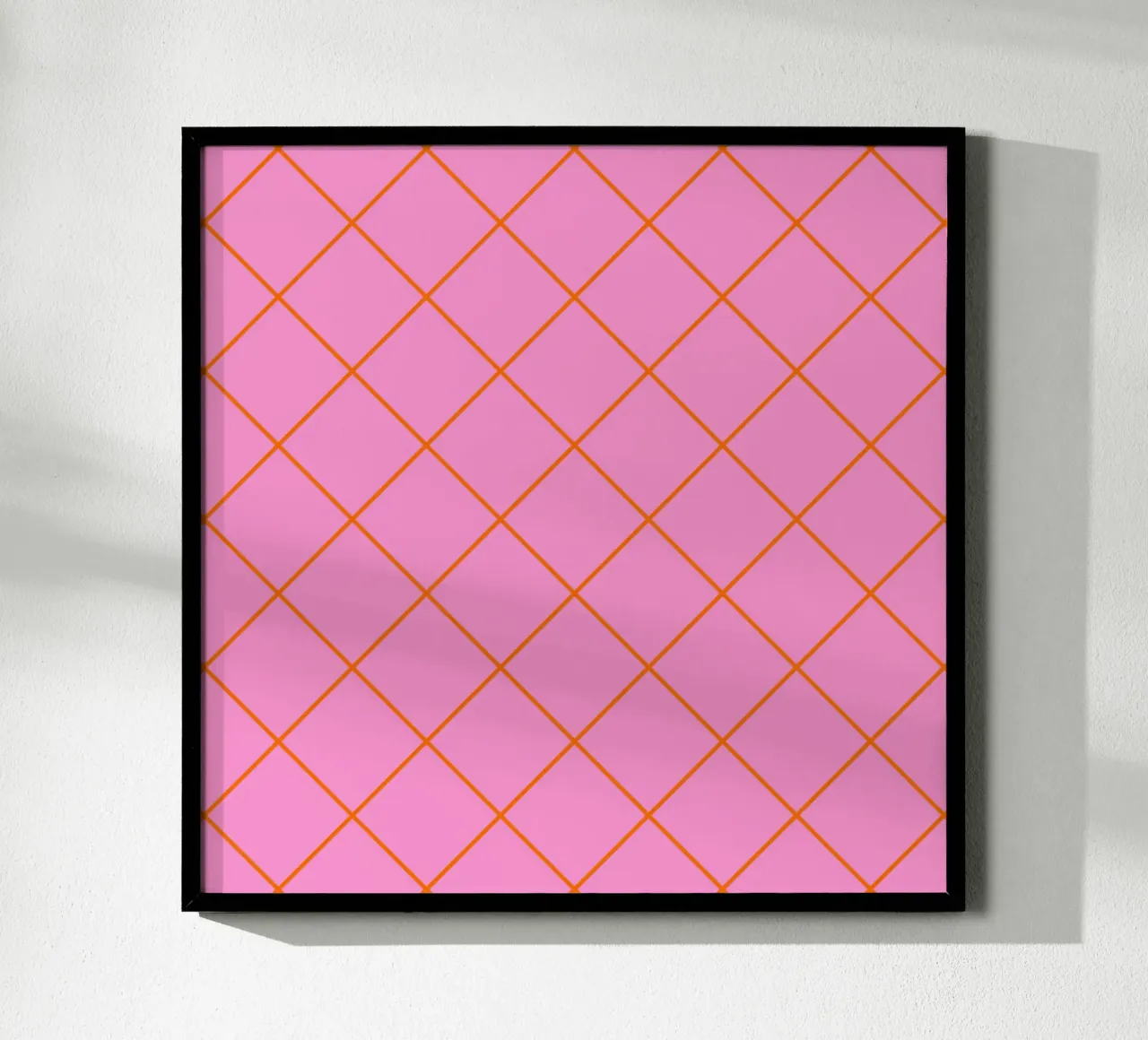 Striped diamonds - orange and pink poster by Wackapacka