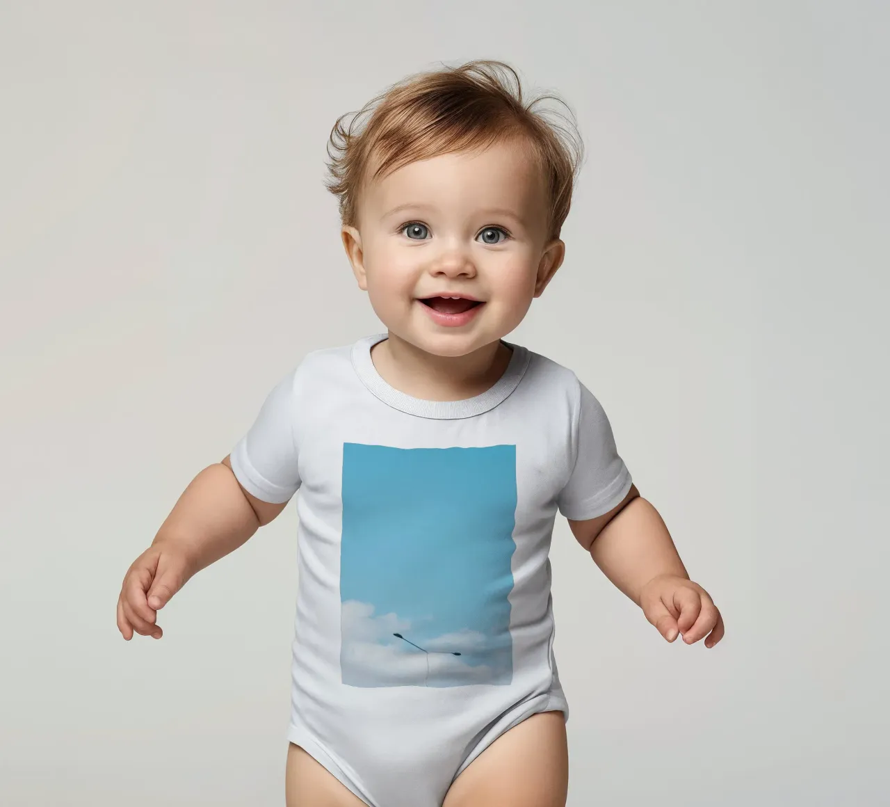 calma da lampione body neonato maniche corte da Bleu