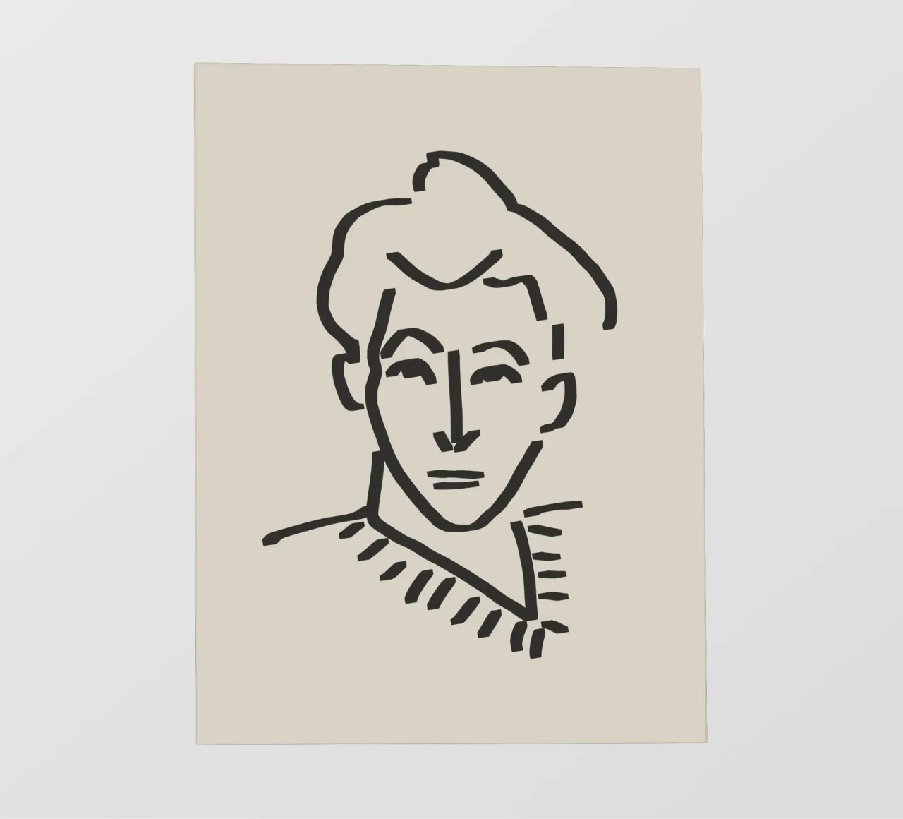 Ritratto candido in line art 01 telo in pvc da Little Dean