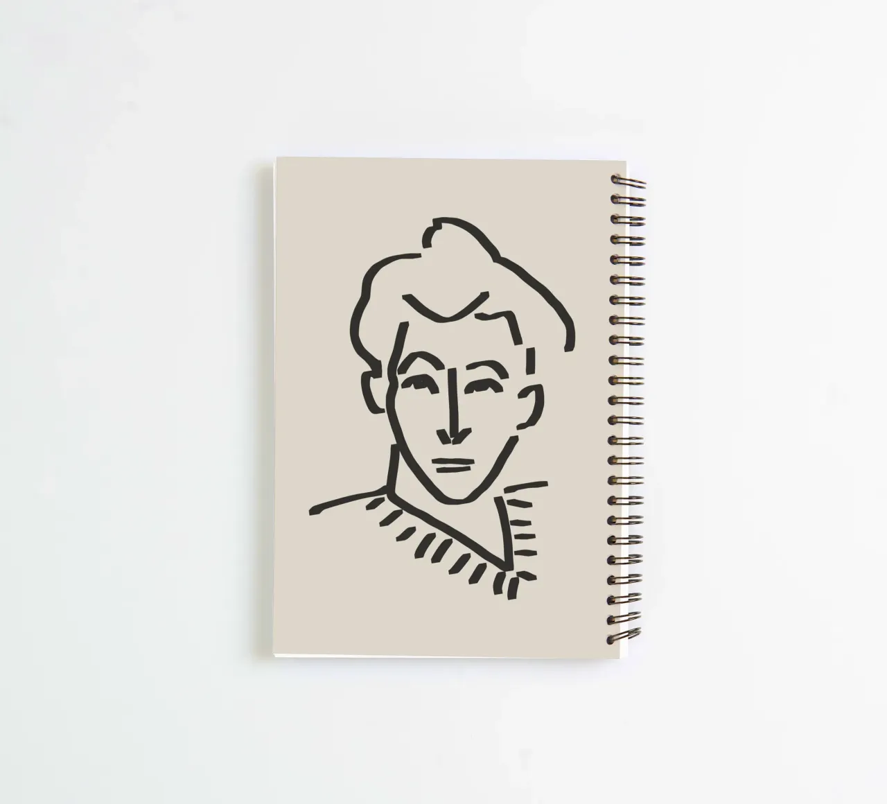 Line art candid portrait 01 spiral notebook by Little Dean