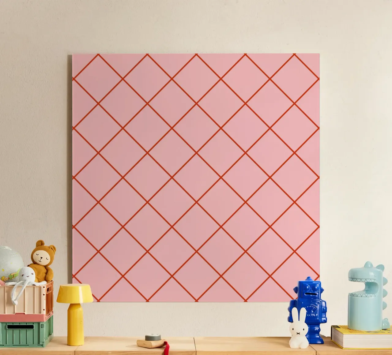 Diamanti a strisce - rosa e rosso plexiglass da Wackapacka