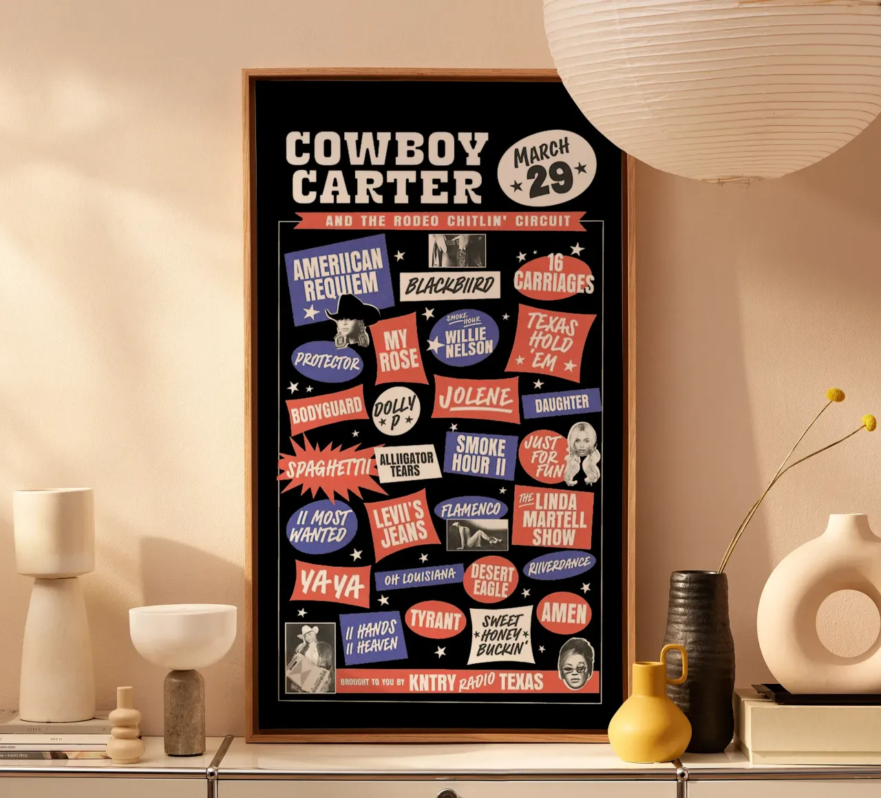 Sii il cowboy Carter tela con Cornice a cassetta da martina