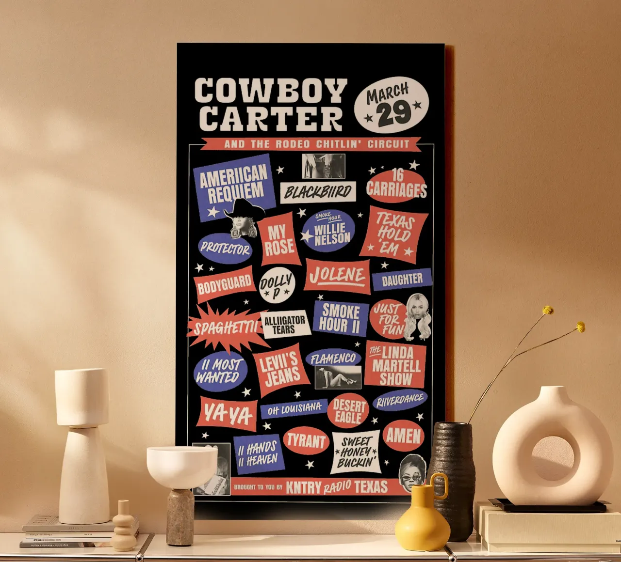 Sii il cowboy Carter tela con Cornice a cassetta da martina