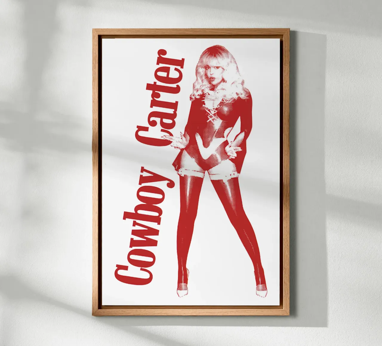 Cowboy Carter Red canvas with Floater frame by martina