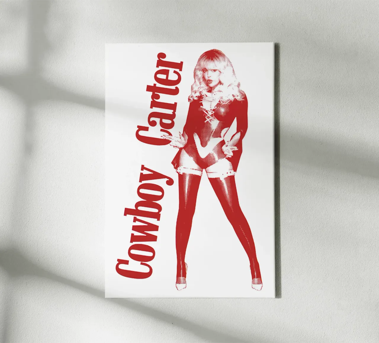Cowboy Carter Red canvas with Floater frame by martina