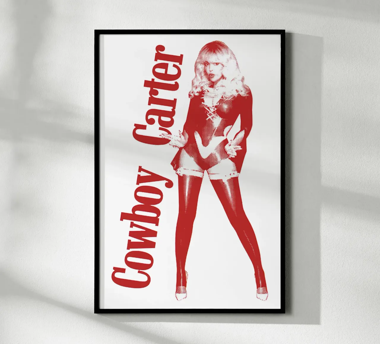 Cowboy Carter Rosso poster con telaio in legno da martina