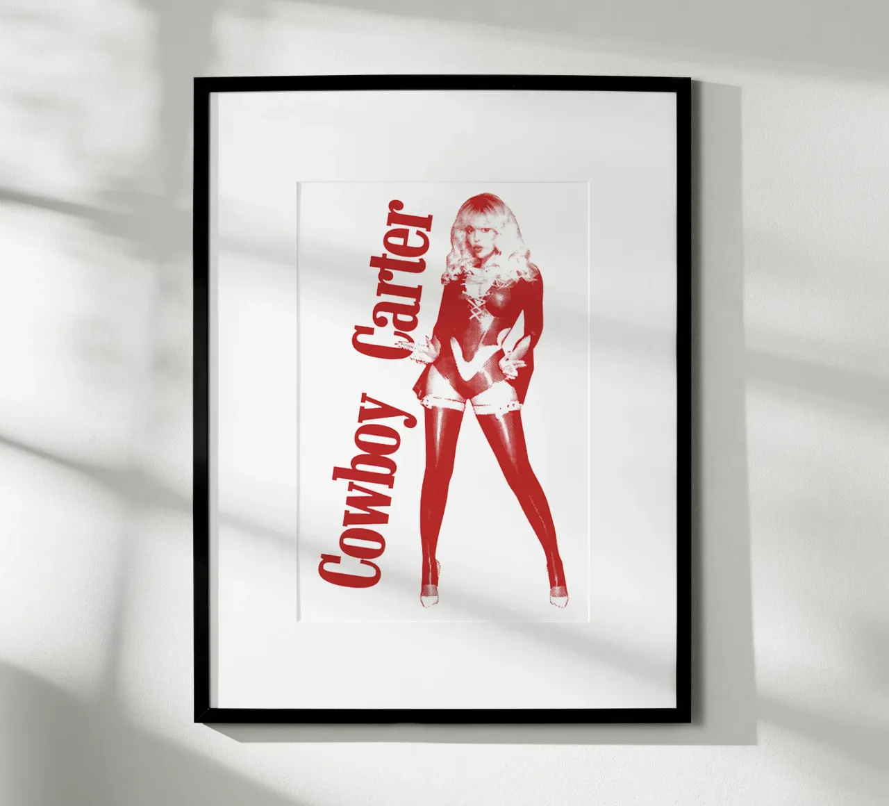 Cowboy Carter Rosso poster con telaio in legno da martina