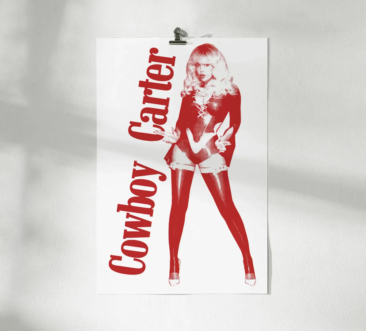 Cowboy Carter Rosso poster con telaio in legno da martina
