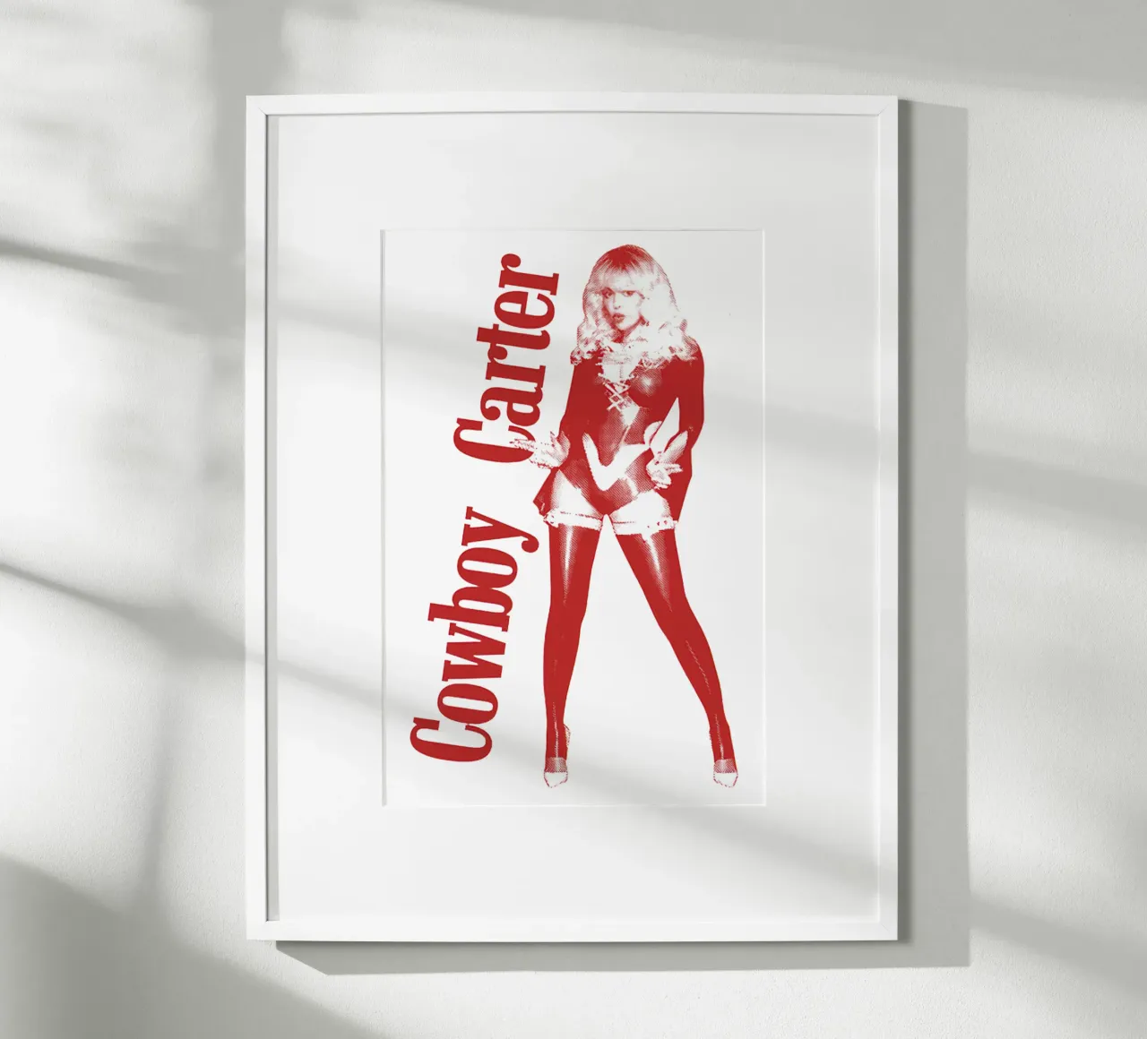 Cowboy Carter Rosso poster con telaio in legno da martina