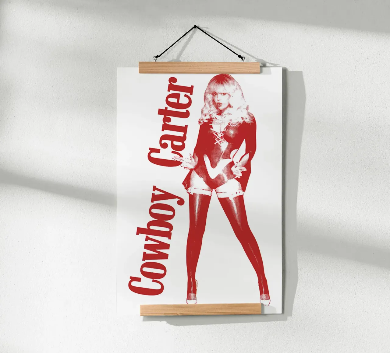 Cowboy Carter Rosso poster con telaio in legno da martina